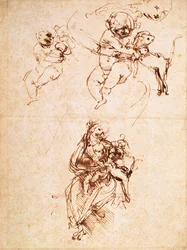 Studies for a Madonna with a Cat
